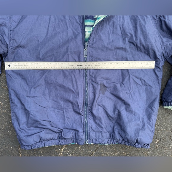 Vintage Ski Style Printed Polar Fleece REVERSIBLE Jacket - Picture 6 of 8